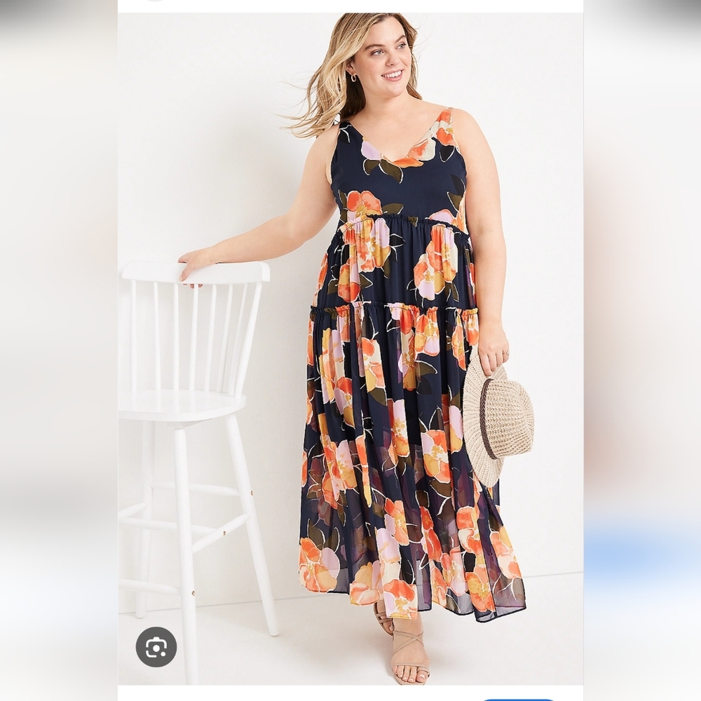 Maurices Floral Sleeveless Maxi Size Medium